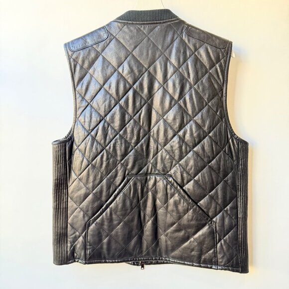 Title: Polo Ralph Lauren Vintage Quilted Soft Leather Vest Men’s L Black - Picture 2 of 5